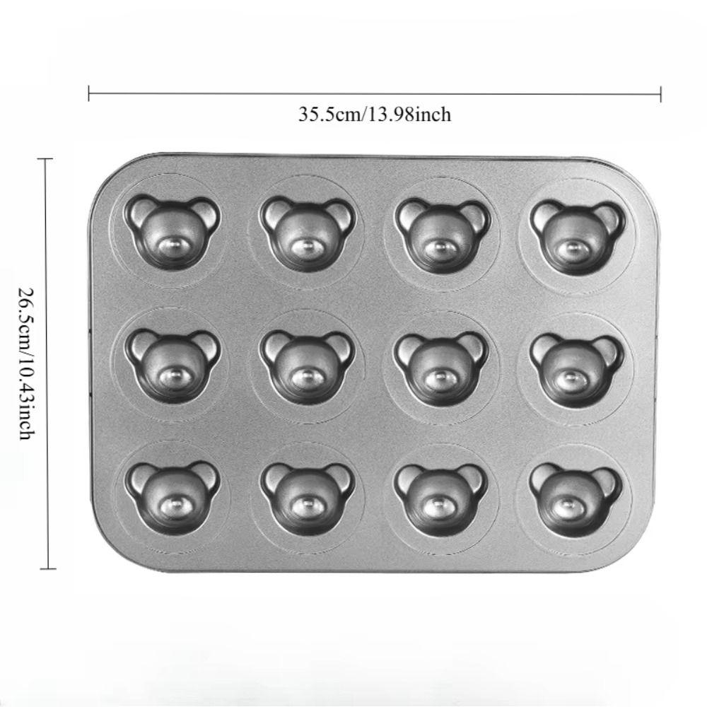 12 Cavity Muffin Cakes Mold Cartoon Animal Shape Bear Madeline Baking Tray  Decoration