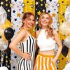 LOLStar New Years Eve Party Supplies 2026, 2 Pack Black Gold Silver Star Pattern New Years Decorations 3.3X6.6 Ft Foil Fringe Curta NYE Backdrop