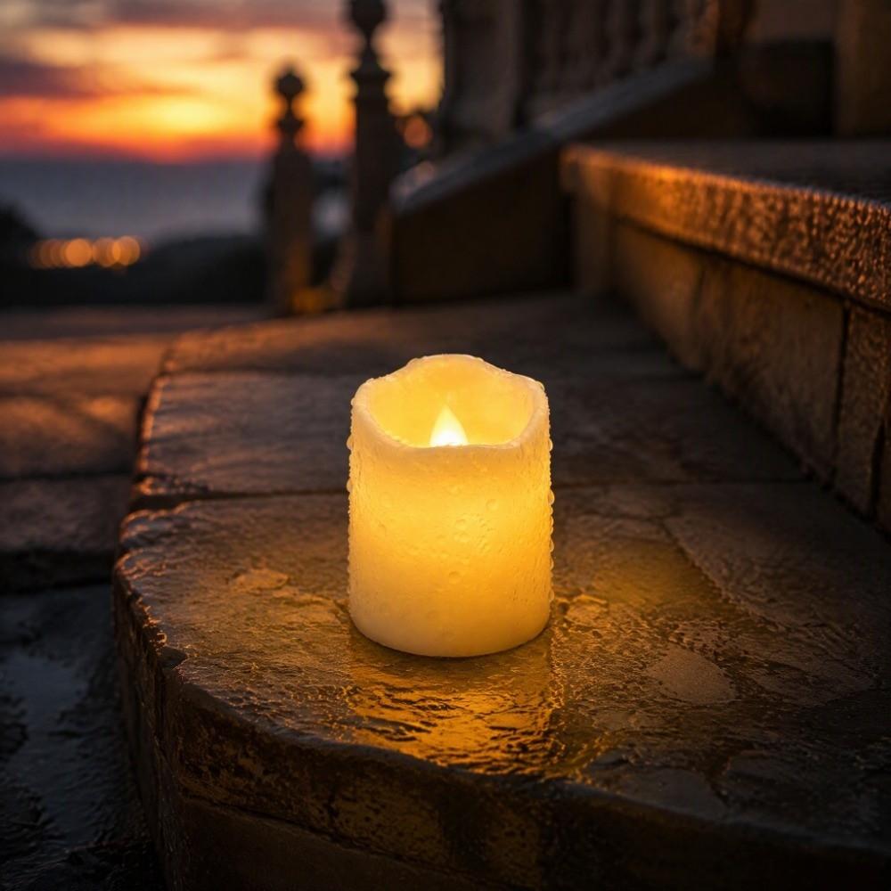 Waterproof Solar Candle Lights Decorative Weather Resistant Outdoor Candle Lights Warm Illumination Automatic Lighting