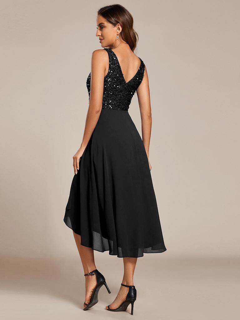 Ever-Pretty Women's Elegant A-Line Empire Waist Midi Length V-Neck Sequin Bodice Chiffon Wedding Guest Dress buy the best products in the Ayzeze online store Ever-Pretty Women's Elegant A-Line Empire Waist Midi Length V-Neck Sequin Bodice Chiffon Wedding Guest Dress buy the best products in the Ayzeze online store