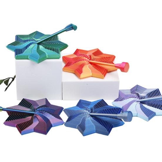 Printed Expanded Fidget Star with Handle Fractal Octagon Sensory Toy