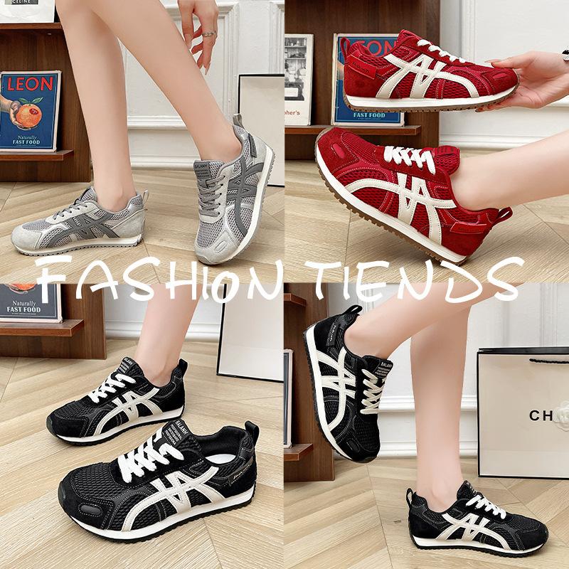 2025 New Leather Breathable Mesh Platform Forrest Gump Shoes Women's Summer and Autumn Versatile Casual Sports Running Shoes Casual Shoes