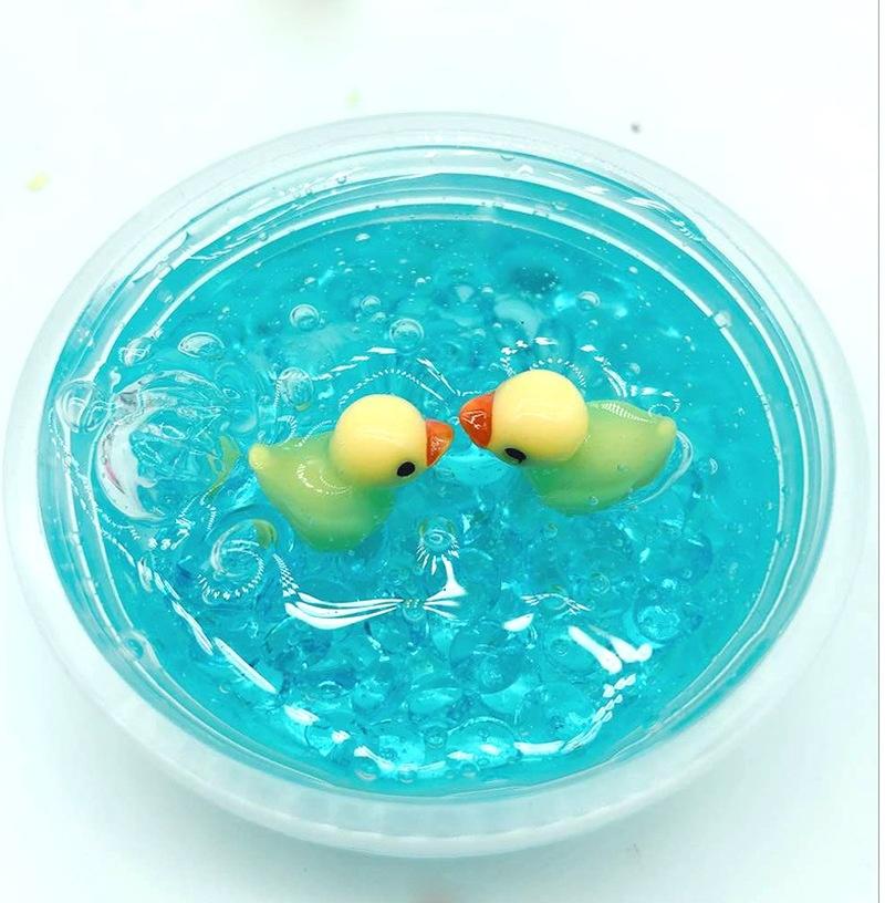 Anti-stress Kids Toys Small Yellow Duck Butter Slime Clear Slime Glitter Slime Floam Beads Slime
