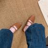 Flat French small red Mary Jane single shoes shoes 2025 summer with skirt wedding shoes ballet evening shoes