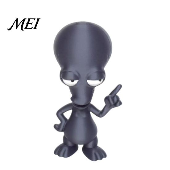 Funny Alien Decor 3D Printed Ornament, Figurine, Collectible Big Head Stable Base Statue for Desk Shelf Decor, Lovers Gift Unique Friends серый
