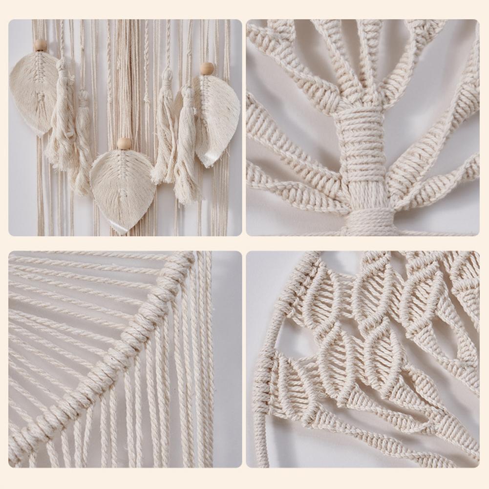 Macrame Woven Tapestry Bohemian Wall Hanging Tassel Fringe Tapestry Handmade Hanging Tassels Blanket for Bedroom Baby Nursery