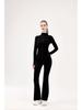 Women's No-Mesh Yoga Suit: High Elasticity Stand Collar Jacket & High-Waisted Flare Pants