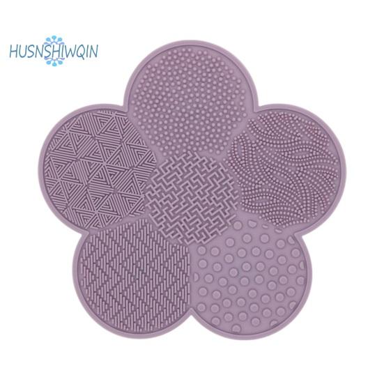 

Силиконовая подушечка для кисти «Цветок» Легко чистящий инструмент с присоской Мягкая подушечка для чистки рассыпчатых кистей для пудры светло-фиолетовый