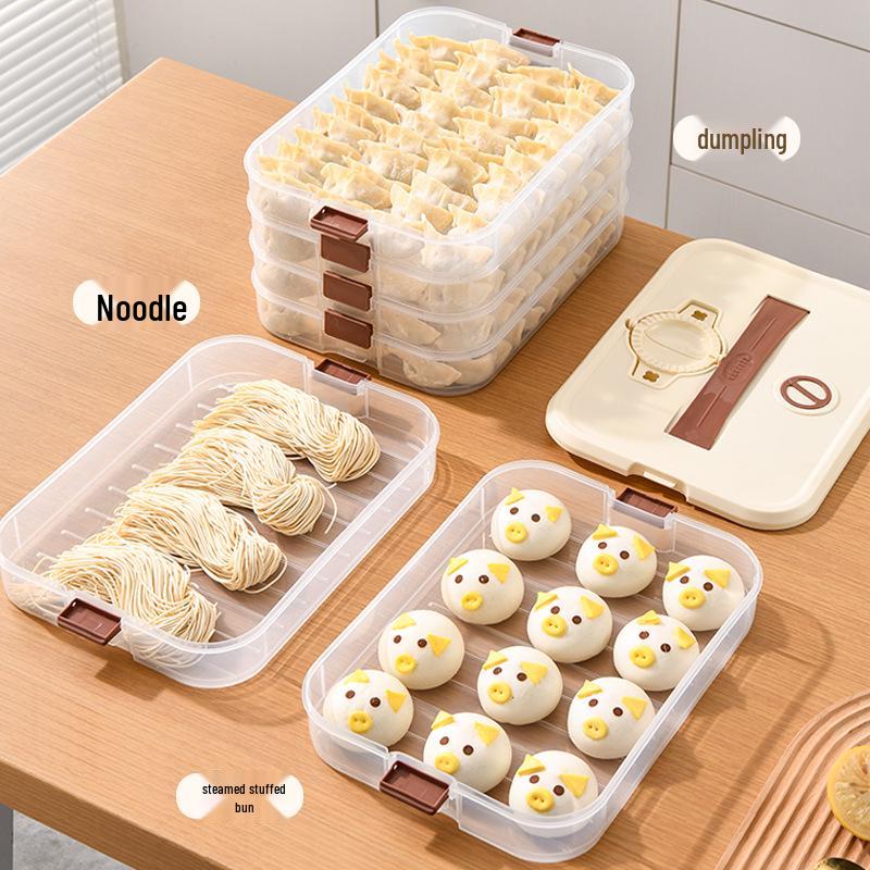Dumpling & Wonton Freezer Storage Box: Moisture-Proof & Fresh-Keeping for Vegetables & Pastries