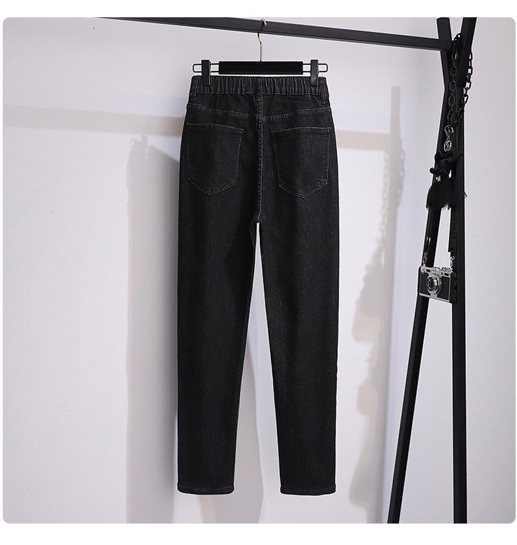 Plus Size High Waist Denim Slimming Dad Pants - Casual and Loose Fit for Women