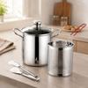 Steel Frying Pot with Two Handholds, 3 L Capacity, and a Formed Body for Cooking Tempura, French Fries, Shrimp, and Meatballs during Household Cooking