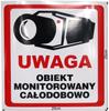 Monitored Premises Sticker 20 x 20 cm UV Resistant Adhesive Film