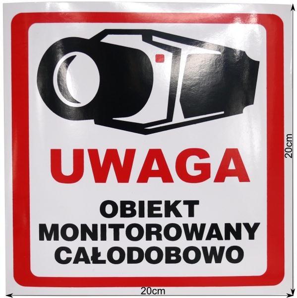 Monitored Premises Sticker 20 x 20 cm UV Resistant Adhesive Film