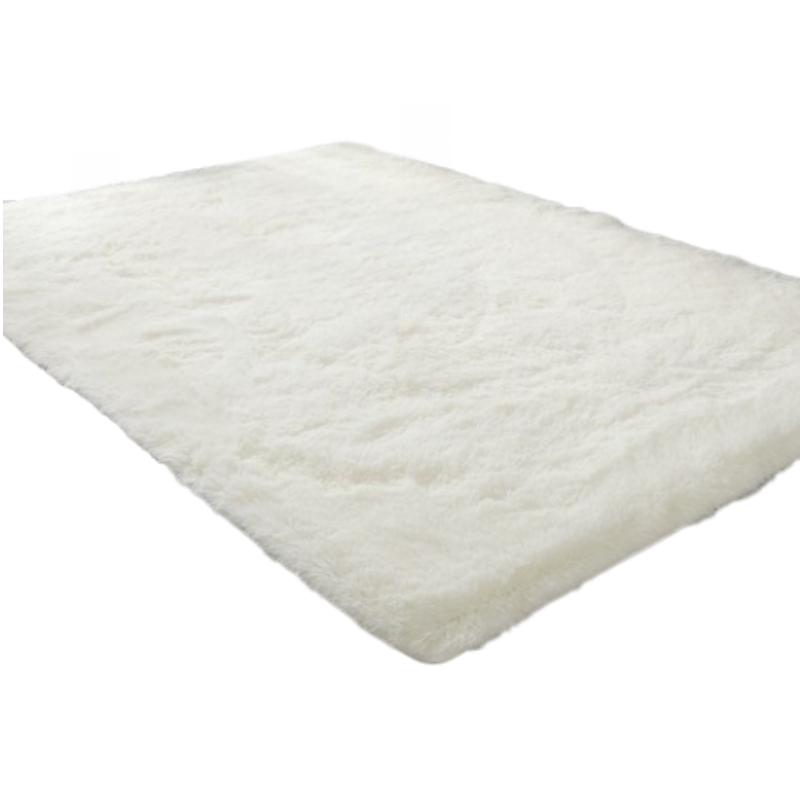 

Утолщенный ковер для спальни, квадратный, устойчивый к пятнам, однотонный, противоскользящий придверный коврик белый