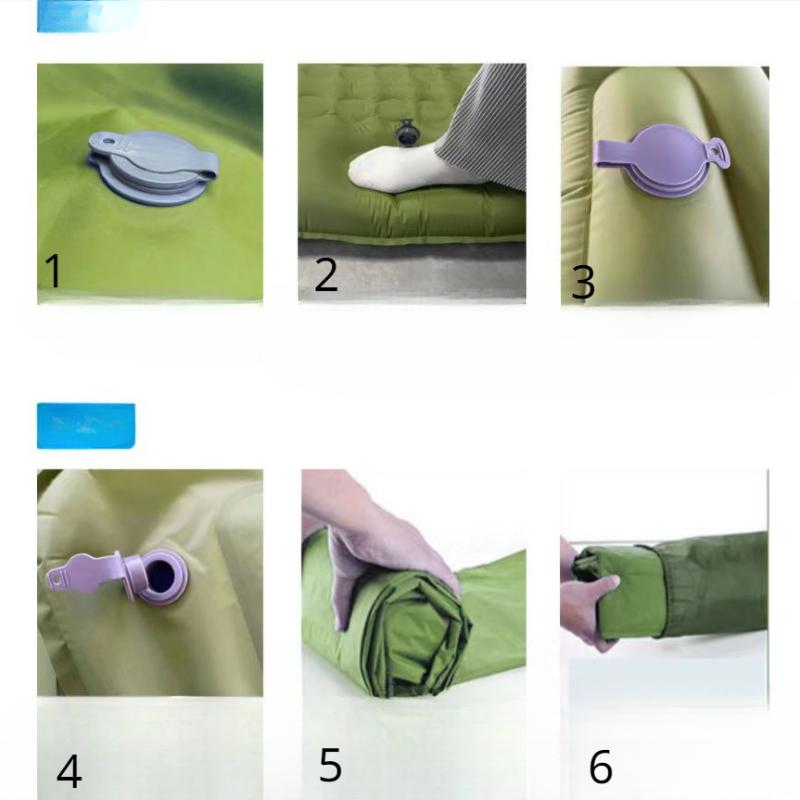 Tapis d'air gonflable en treillis pour 1 personne, coussin de couchage extérieur de Camping 40D TPU pieds, matelas pneumatique ultraléger, tente à gonflage automatique, appui-tête de voyage