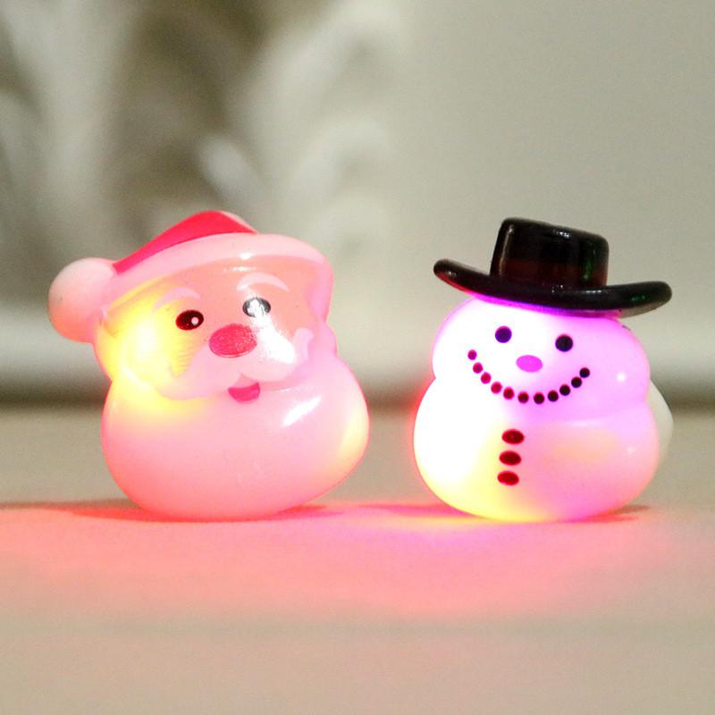 Colorful Glow In The Dark Christmas Cartoon Soft Rubber Rings For Kids Parties