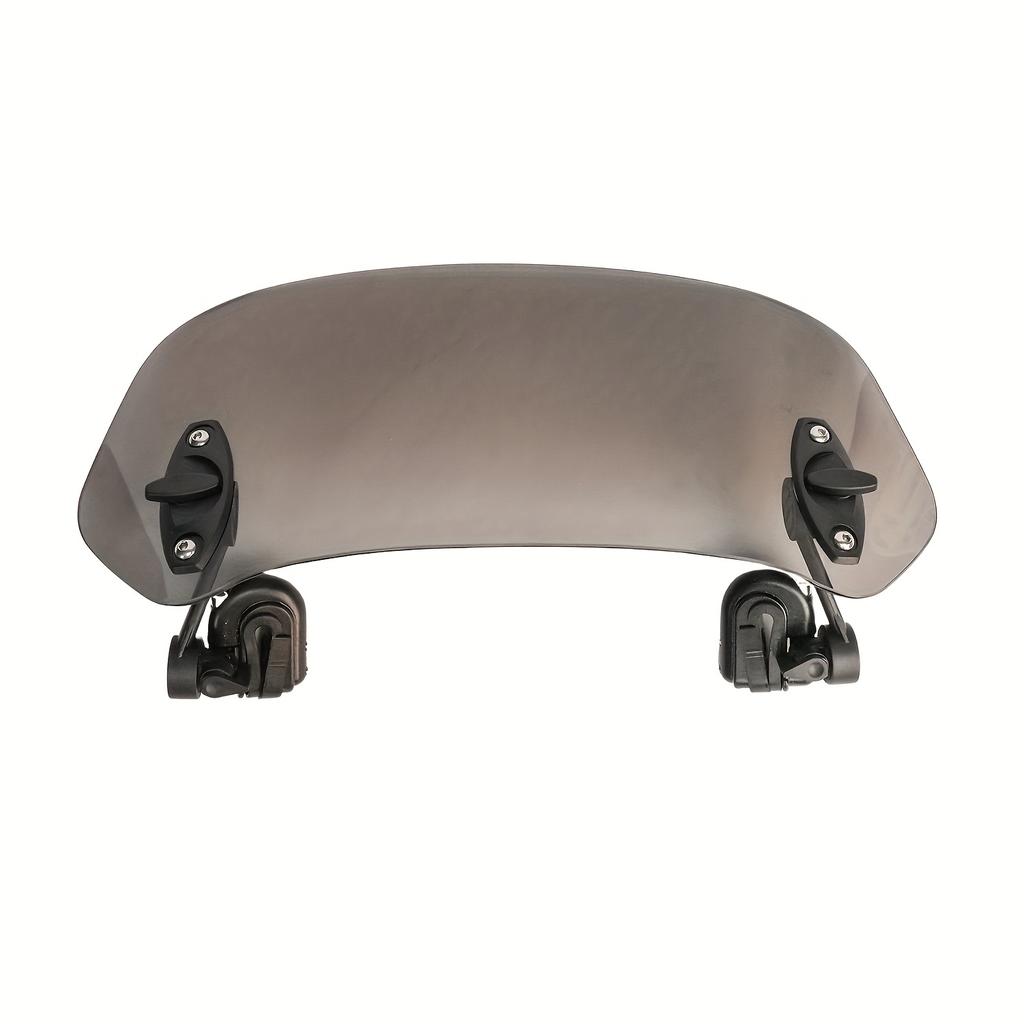 Adjustable Clip-On Motorcycle Windshield Extension with Grey Lens - Durable Plastic Aerodynamic Design for Kawasaki Yamaha Ducati Motorcycles