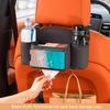 Car Seat Back Organizer with 2 Strong Hooks - Built-In Tissue Holder, Cup Holder & Phone Pocket, Practical Car Storage Accessory