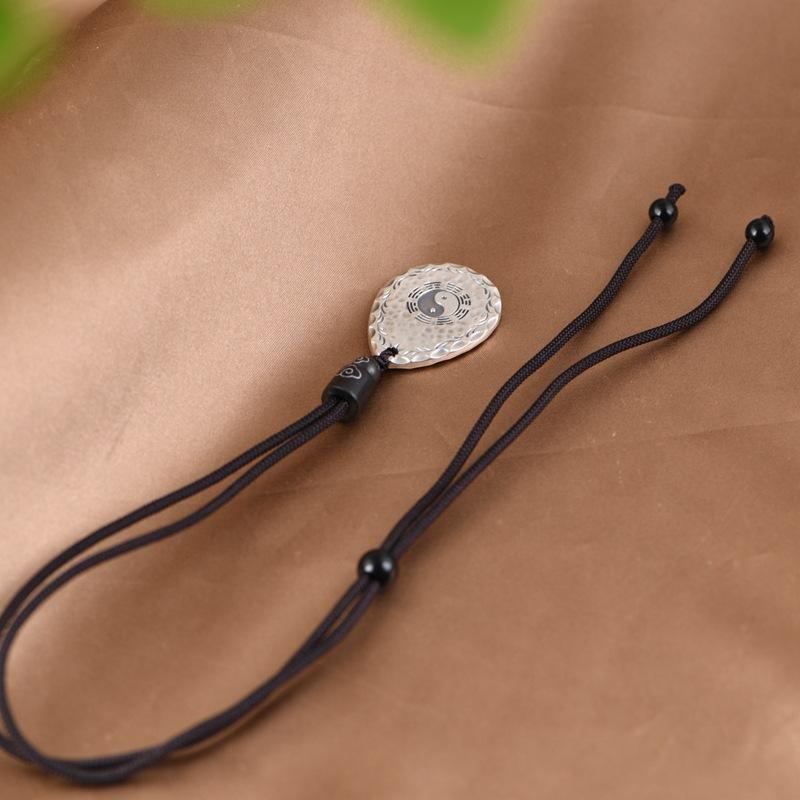 Necklace Retro Hammer Pattern Taoist Water Drop Tai Chi Bagua Brand Pendant for Men and Women