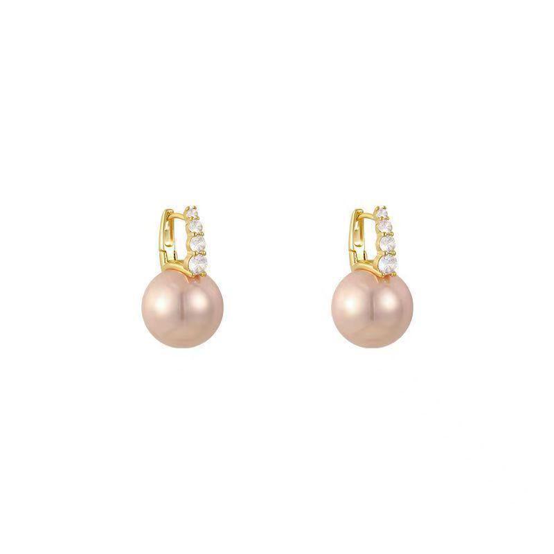2024 French High-End Pearl Earrings: Luxury Square Stud Pendant for Women