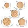 Japanische Holzschale Blume-förmige Dessertplatte Speiseplatte Trockenfruchtschale Walnussholz Bambus Teeschale Platte