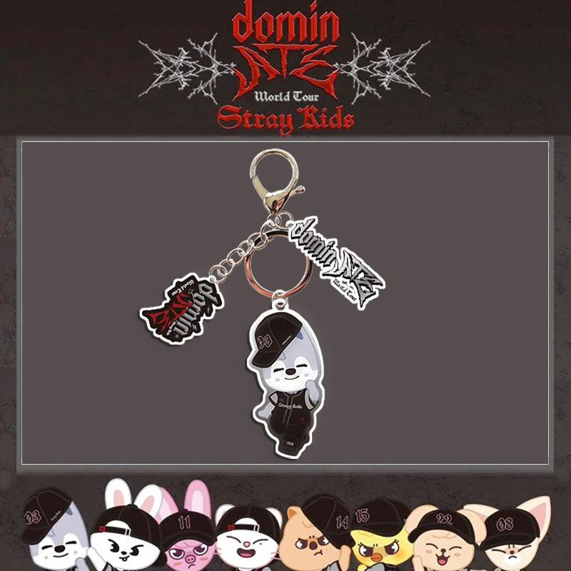 Stray Kids SKZOO dominATE World Tour Acrylic Keychain Cute Cartoon Character Bag Charm Concert Merch Fan Collection Gift