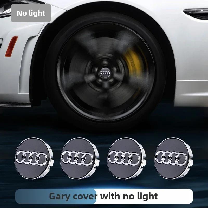 For Audi  A84Pcs 60mm 61mm 69mm LED Wheel Center Hub Cap Light Floating Illuminated Cover for Audi A3 A4 A5 A6 Q3 Q5 Q7 etc
