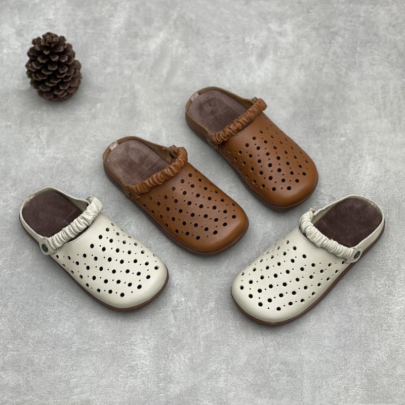 

New Single-shoe Flip-top Breathable and Hollowed-out Women s Shoes Crocs 40 бежевий