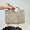 Fashion Striped Handbag - Bridal Bridesmaid Bag - Party Bag - Formal Dress Bag - Shoulder Bag