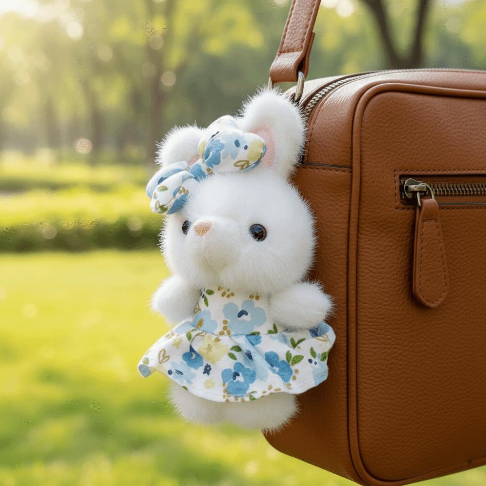 Cartoon Flower Skirt Bunny Pendant 12CM Rabbit Doll Pendant Fashion Backpack Bunny Charm  Gifts
