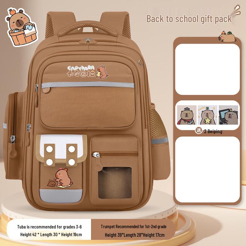 

Детский рюкзак Li Shen Капибара и Деревянная рыбка из Оксфордской ткани