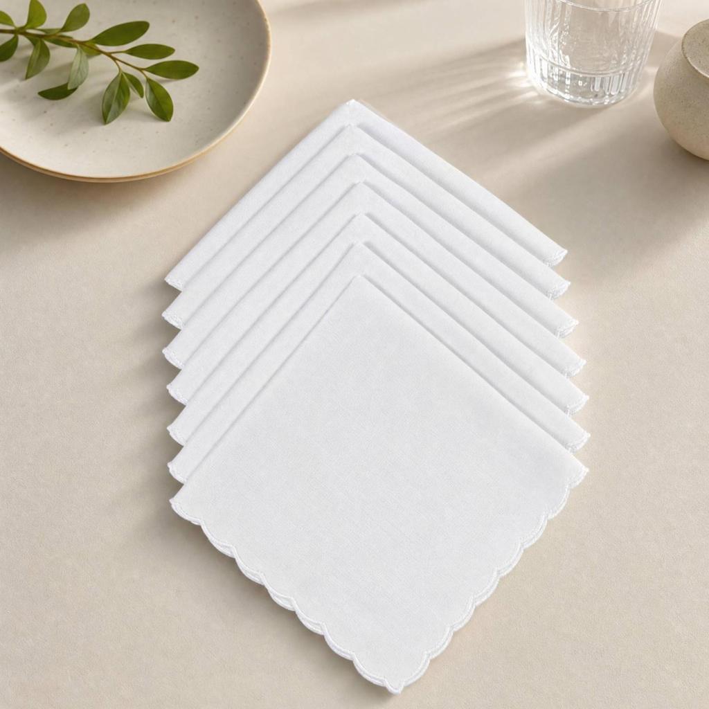 7 Pieces Reusable Cotton Hanky Breathable Handkerchiefs Soft for Quick Cleanups