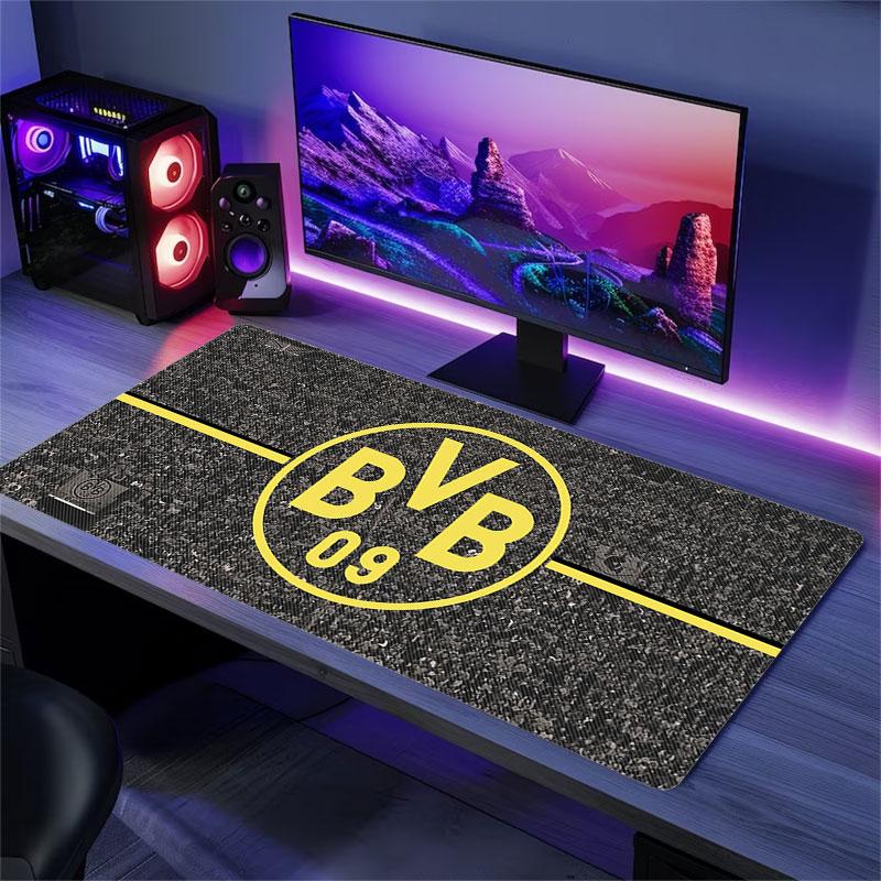 Dortmund Team Logo Mauspade, Große Gaming Schreibtischmatte, Rutschfestes XXL Mauspade für Laptop & Tablet, Mini-PC Spielmatte mit Genähten Kanten