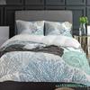 Azul Marinho Conchas de Coral Estrelas do Mar Capa de Edredom com Fronha Conjunto de Cama Personalizado 3 peças Capa de Colcha Cama de Casal Têxtil para Casa