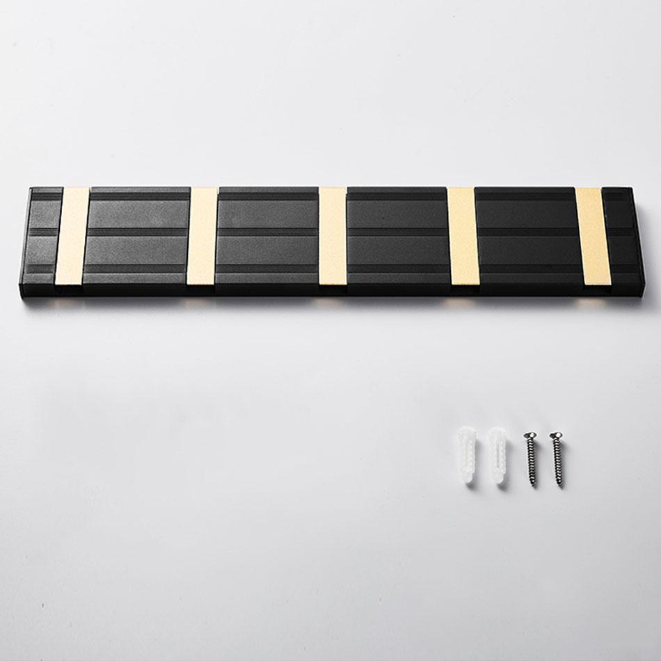 Invisible Folding Wall Hook Black Sliver Gold Aluminum Hallway Bathroom Lavatory Door Clothes Towel Storage  1 2 3 4 5 6 Hooks
