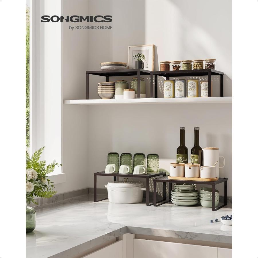 

Подставки для специй Органайзеры для полок шкафа Органайзеры для полок Органайзеры для столешницы Подставки для полок Штабелируемый Расширяемый Набор из 4 Металлический Ki United States