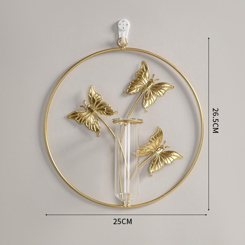 Nordische Eisenkunst Wandhänger Blumenschmuck, Kreative Wohnzimmerwanddekorationen, Bohrfreie Wandpflanzenhänge-Dekorationen