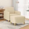 VidaXL Armchair with Footrest Cream 60 Cm Fabric 3201186