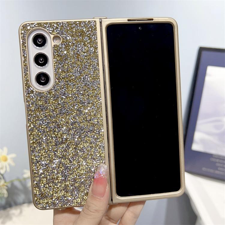 Applicable to Samsung ZFold5 mobile phone case, diamond glitter all-inclusive TPU protective case zfold3 folding mobile phone case 4th generation