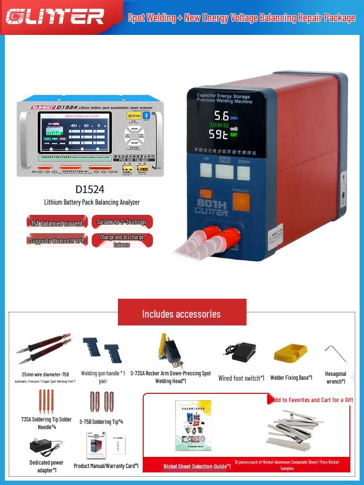 GeLingDe 801H Spot Welder for Iron-Lithium Power Battery, Aluminum-Nickel Pulse Resistance Battery Welder.