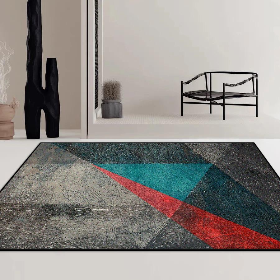 Modern Geometric Living Room Carpet Minimalism Decoration Lounge Coffee Tables Easy Clean Floor Mat Bedroom Non-slip Soft Rug