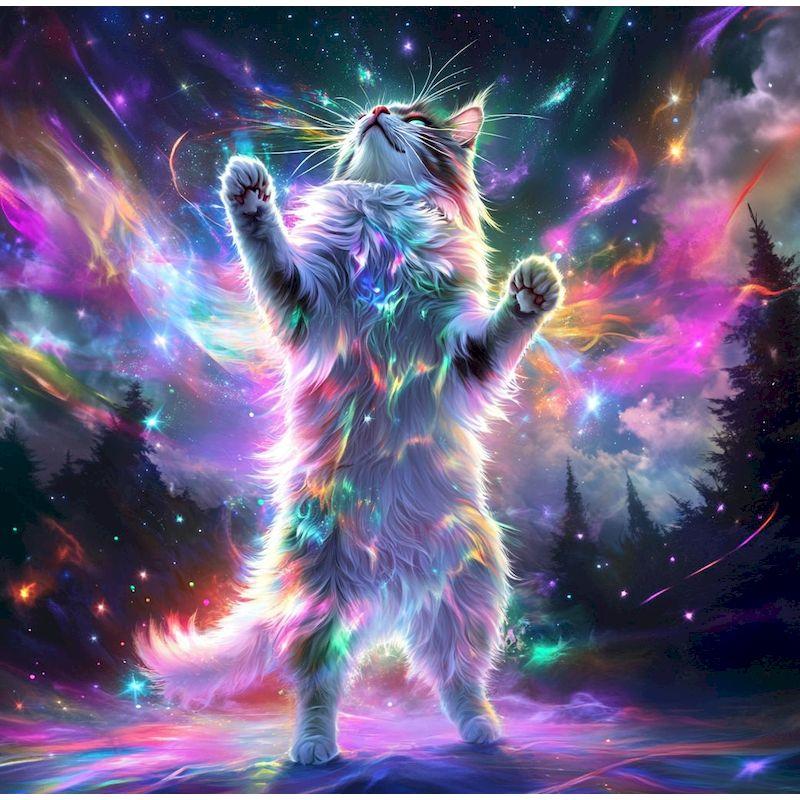 Diamond Embroidery Full Set Animal Diamond Painting Fantasy Cat Full Square Drill Diamond Mosaic Scenery Wall Decor