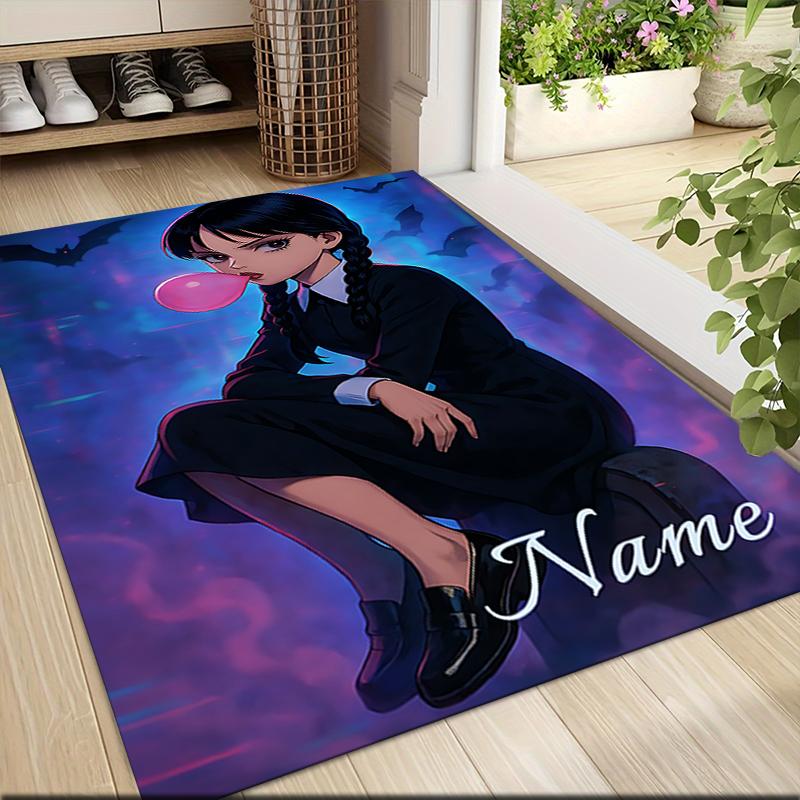 Custom Name "Addams Family: Bubble Gum Night" Carpet Rug Customizable Soft Washable Anti-Slip Home Living Room Sofa Mats Personalized Rug. 0909410