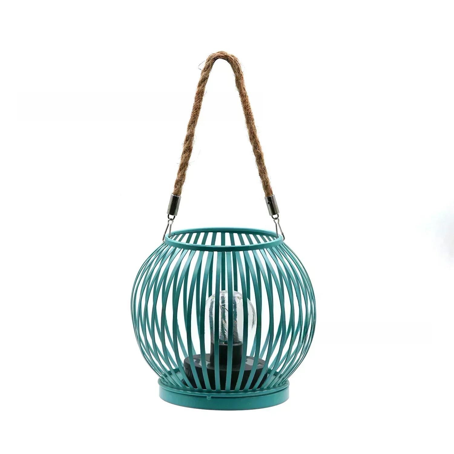

Iron Garden Light Solar Lantern For Outdoor Gatherings Iron Crafted Solar Powered Unique Stripe Pattern For Garden