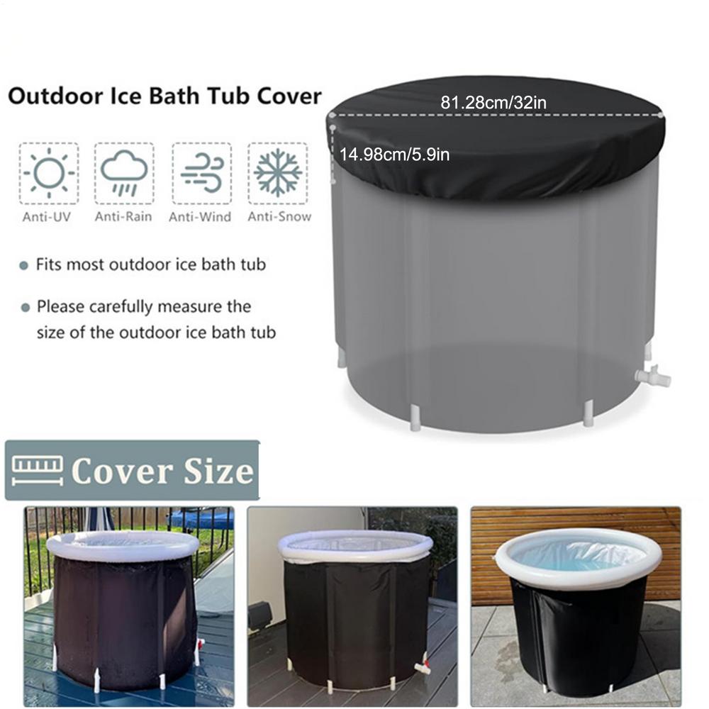 Ice Bath Cover Lid Oxford Cloth Thermal Ice Bath Cover Adjustable Elastic Ring Thermal Ice Bath Cover With Cold Iron Foil