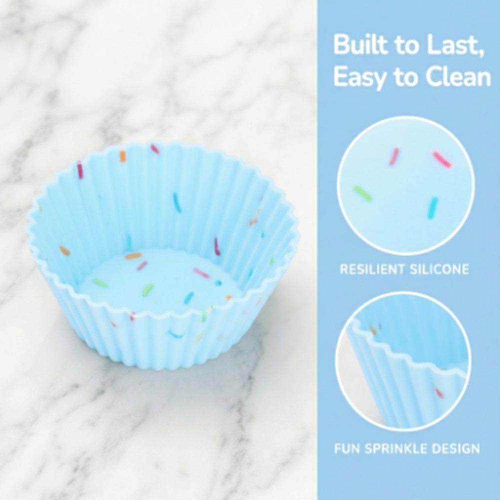 20pcs Silicone Material Silicone Cupcake Mold Non Stick Reusable Baking Cups Cupcake Making Round