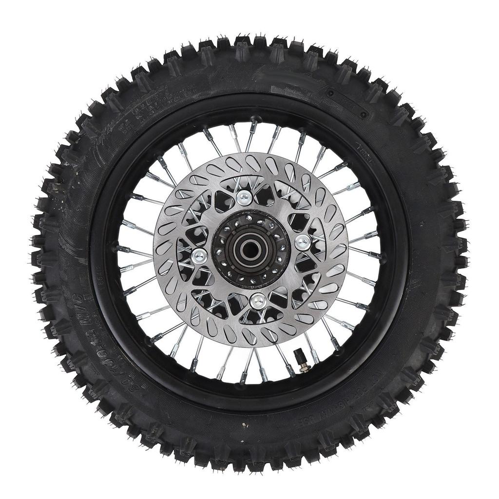 12 Inch Rear Wheel Rim Tire Assembly Replacement for Apollo Dirt Bike 80 100 12 3.00 12 Rear Wheel Rim Tire Brake Rotor