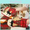 Cozy Christmas Plaid Fabric Insulated Microwave Oven Mitts And Heat Resistant Pot Holders
