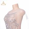 New Rhinestones Flower Bodice Applique Sew On Silver Beads Sequins Trimming Patches for Wedding Dress Clothing Accessories