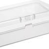 Sumnacon Small Item Storage Transparent Case Mini Box Divided Plastic Desktop Lightweight Convenient Carrying White Set 4